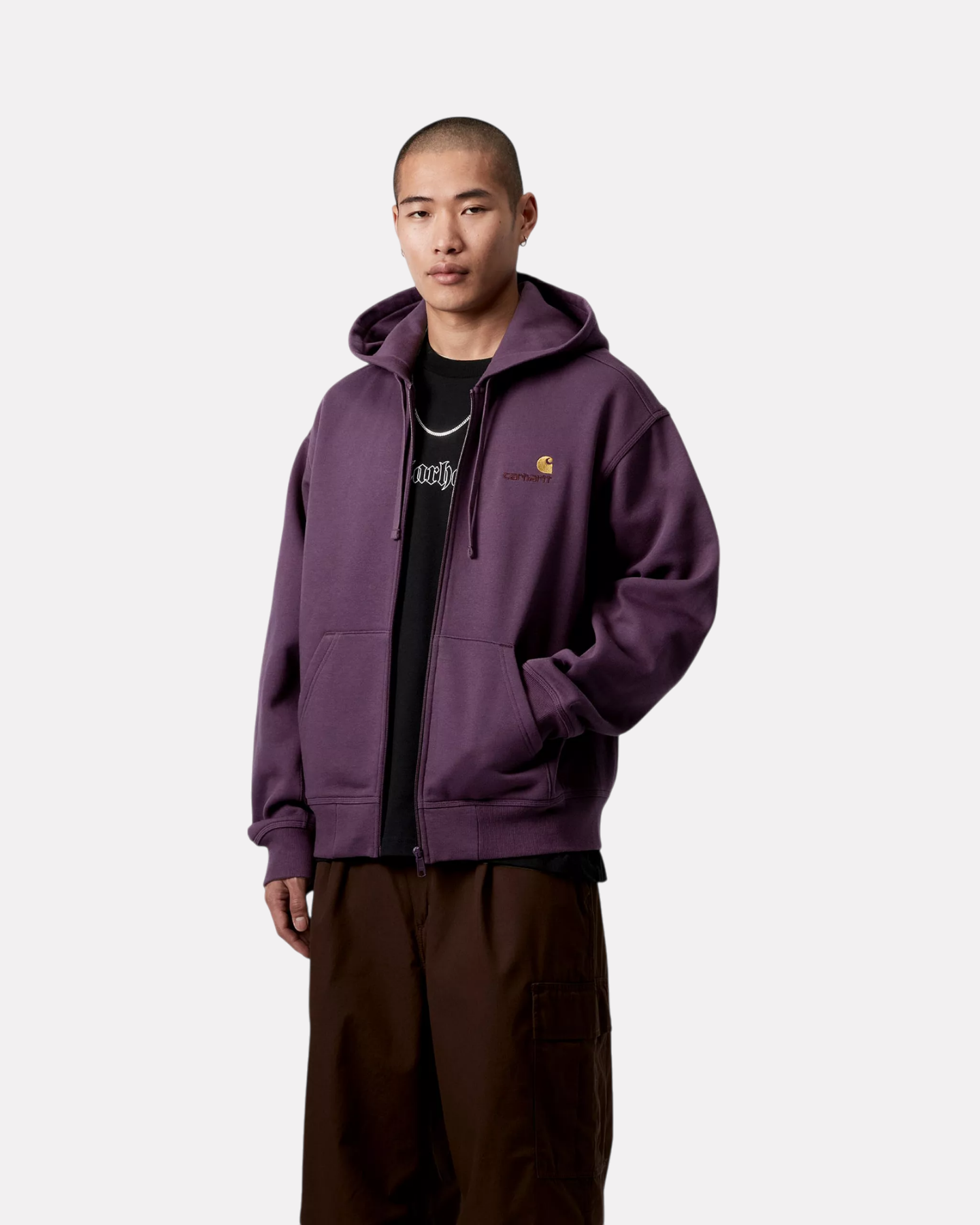 CARHARTT WIP - HOODED AMERICAN SCRIPT HUCKLEBERRY