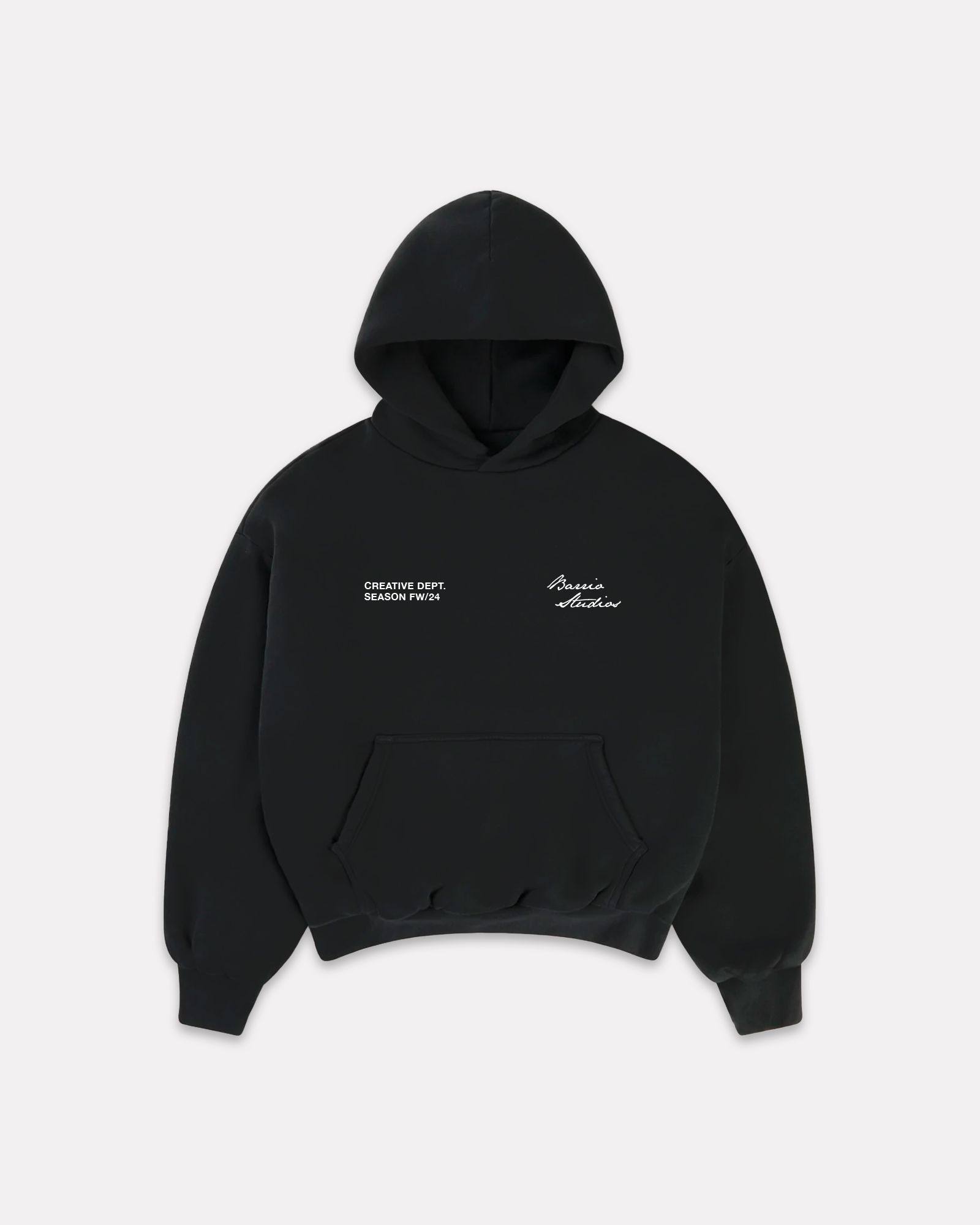 BARRIO STUDIOS - RAINBOW BOXY HOODIE NERA