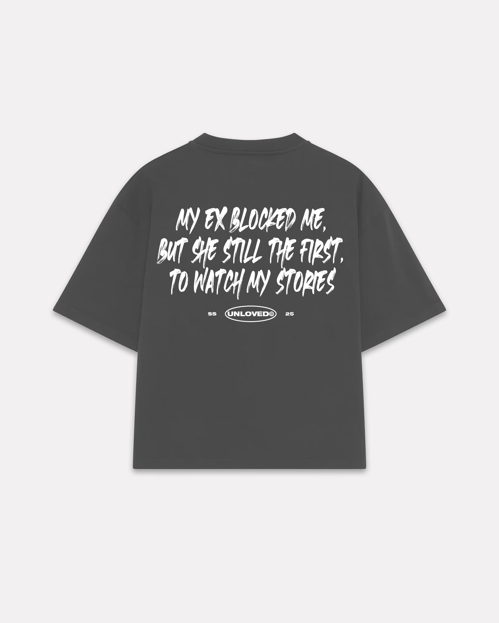 UNLOVED - THE EX BOXY TEE GRIGIA