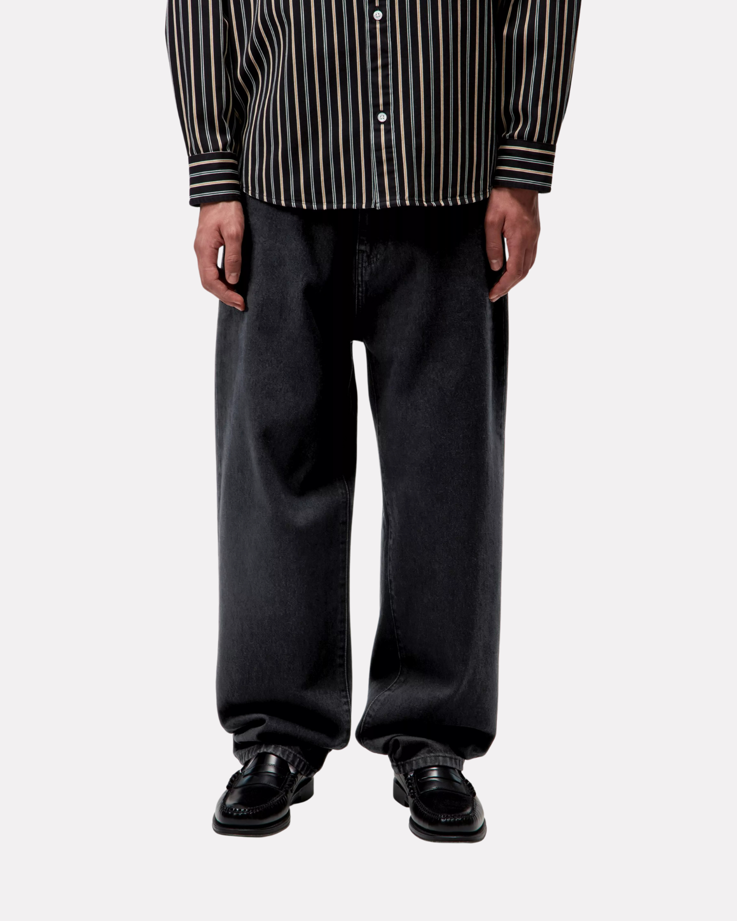 CARHARTT WIP - AARON DENIM PANTS BLACK STONE