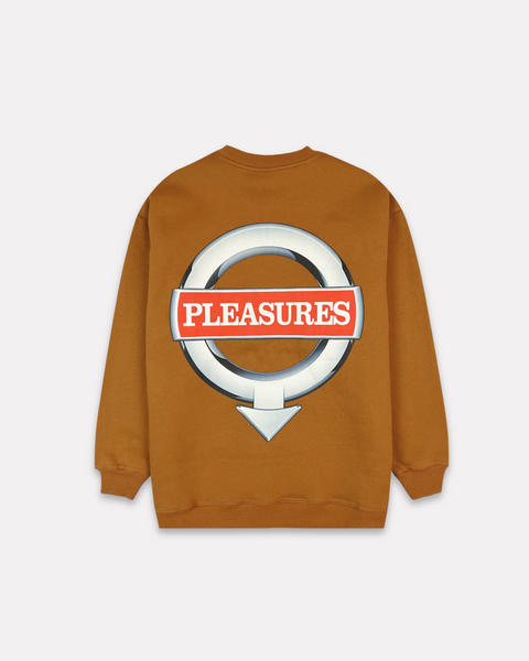 PLEASURES - LANGUAGE CREWNECK CAMEL