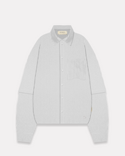 RETERNITY - DOUBLE SLEEVE BUTTON SHIRT WHITE GREY