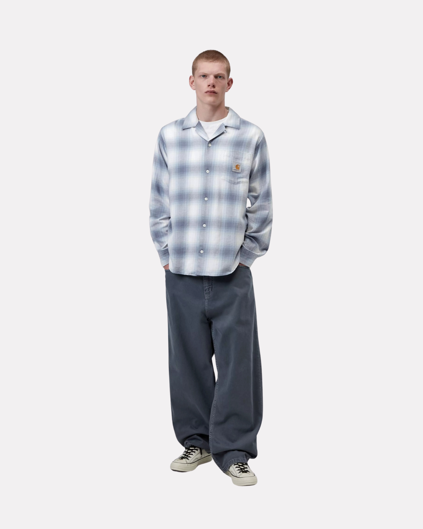 Carhartt Wip - Tyers shirt longsleeve check shady blue