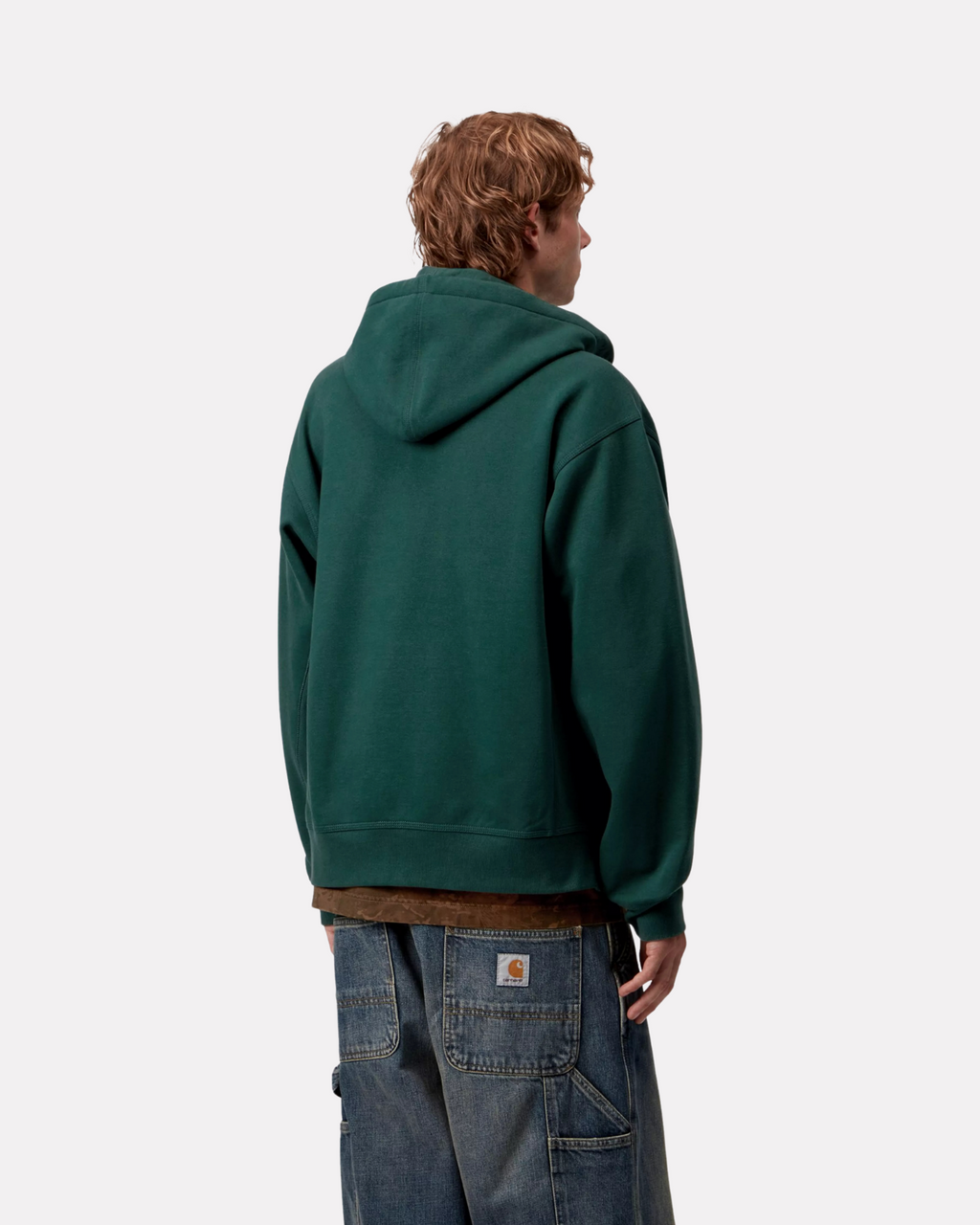 Carhartt Wip - Hooded american script zip dark fir