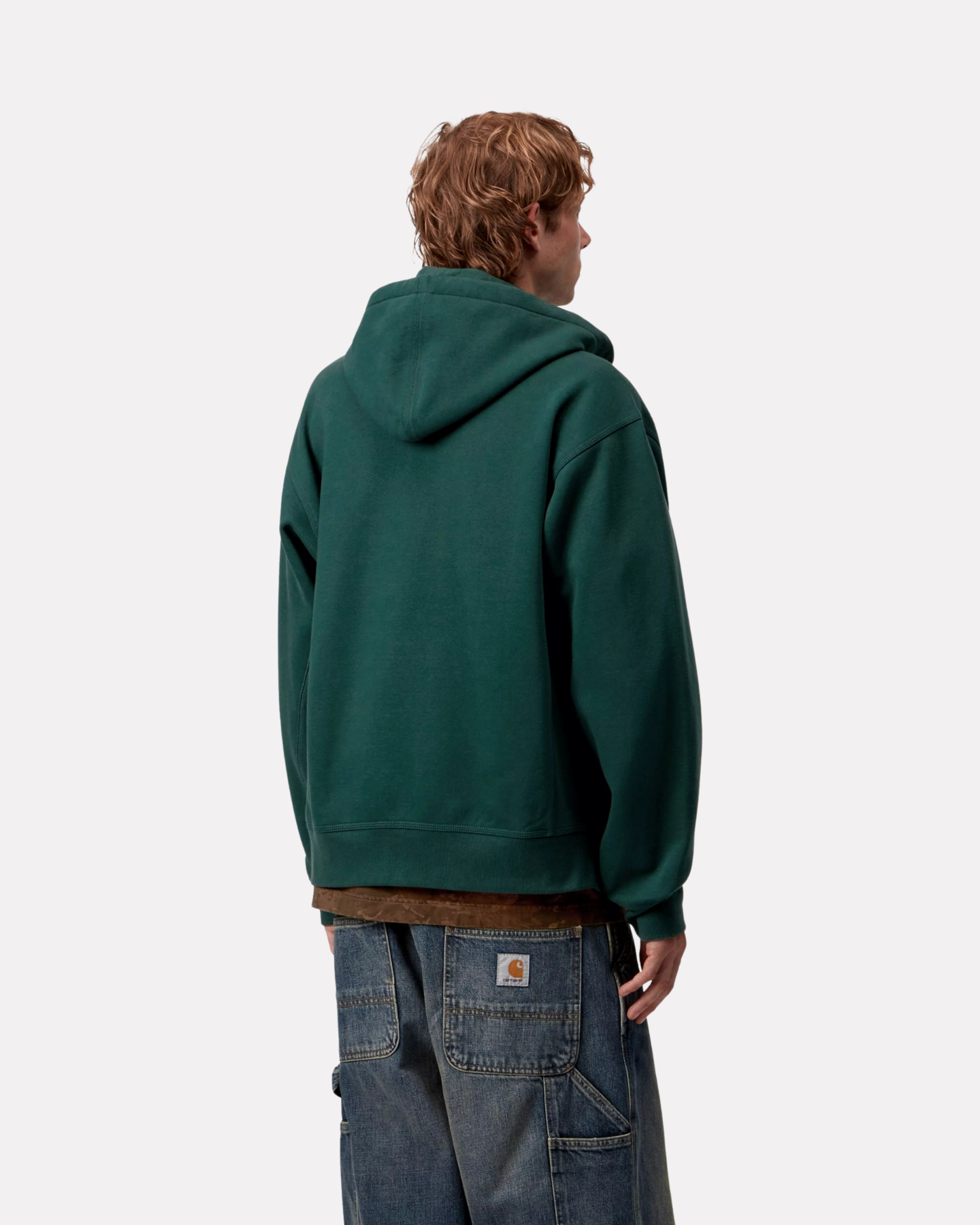 Carhartt Wip - Hooded american script zip dark fir