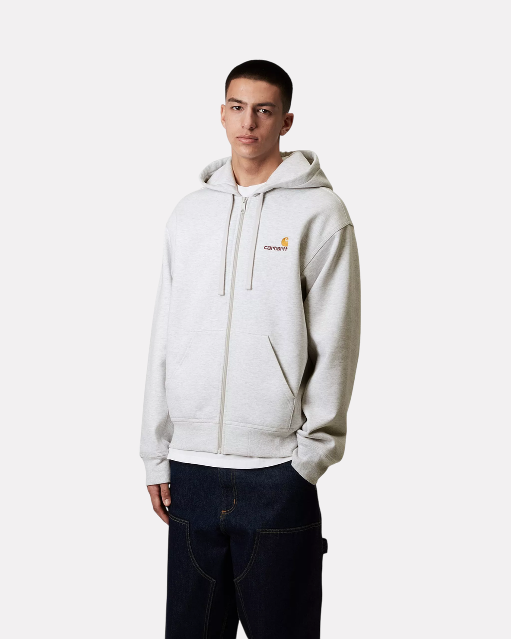 CARHARTT WIP - HOODED AMERICAN SCRIPT ASH