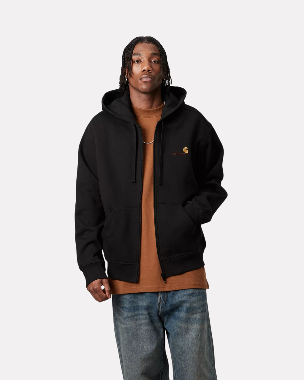 CARHARTT WIP - HOODED AMERICAN SCRIPT BLACK