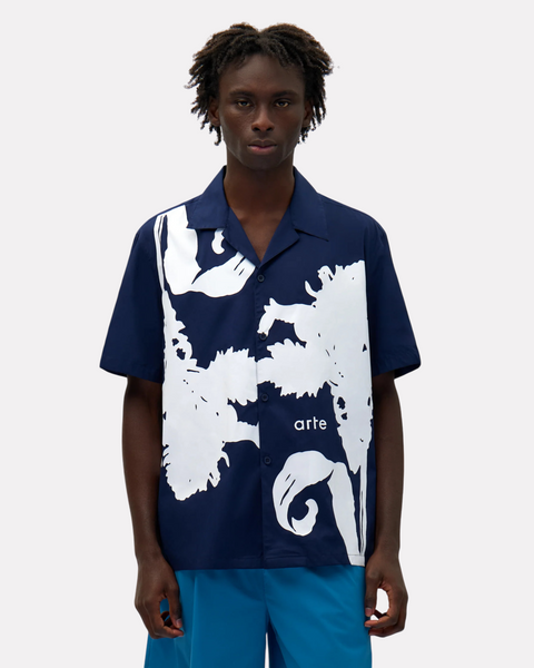 ARTE ANTWERP - CARNATION FLOWER SHIRT BLU NAVY