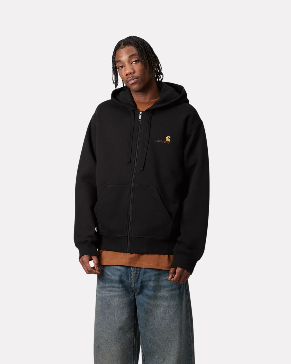 CARHARTT WIP - HOODED AMERICAN SCRIPT BLACK