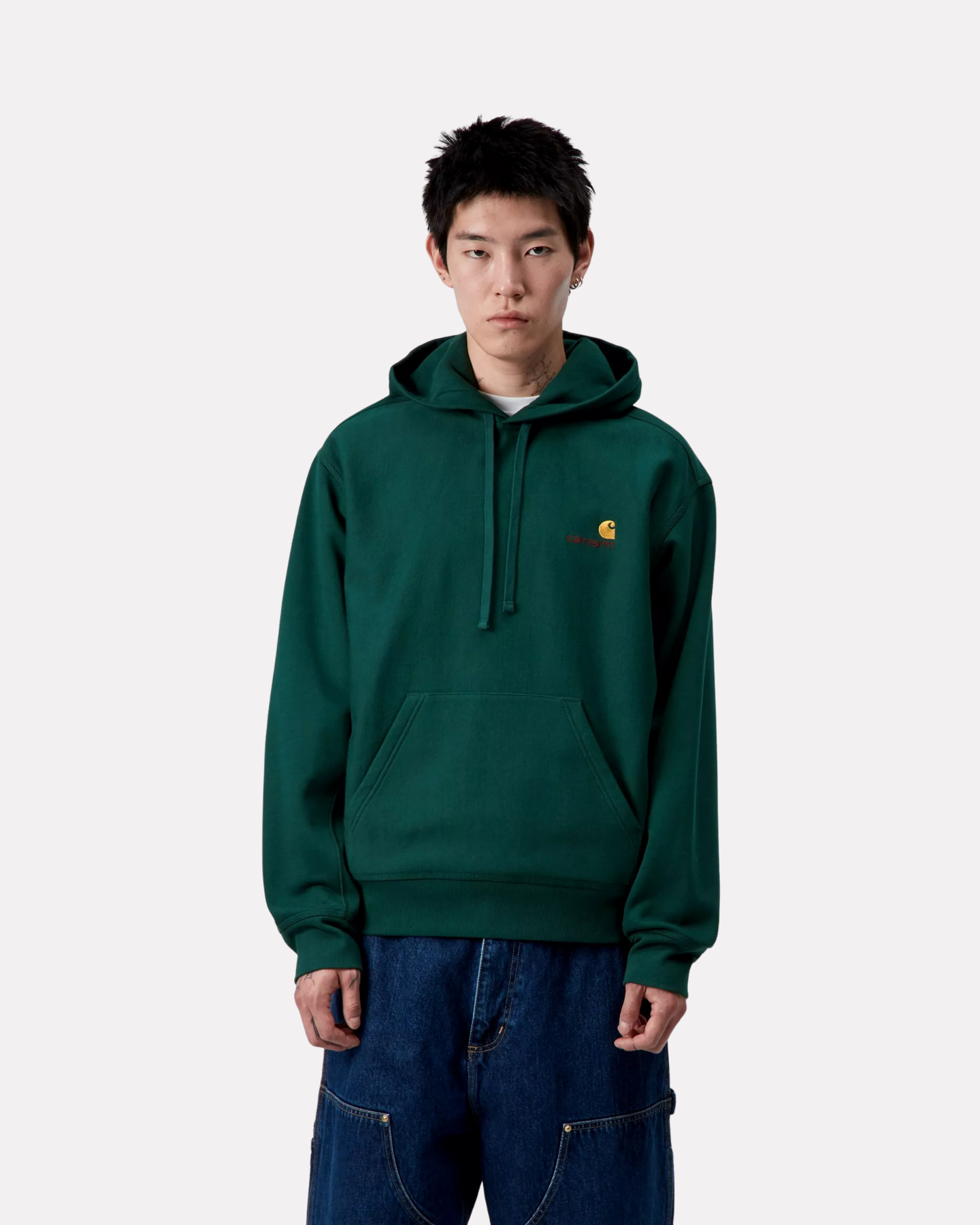 CARHARTT WIP - HOODED AMERICAN SCRIPT SWEATSHIRT DARK FIR