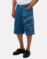 ARTE ANTWERP - TWO PRINTS DENIM SHORTS DENIM BLEACH