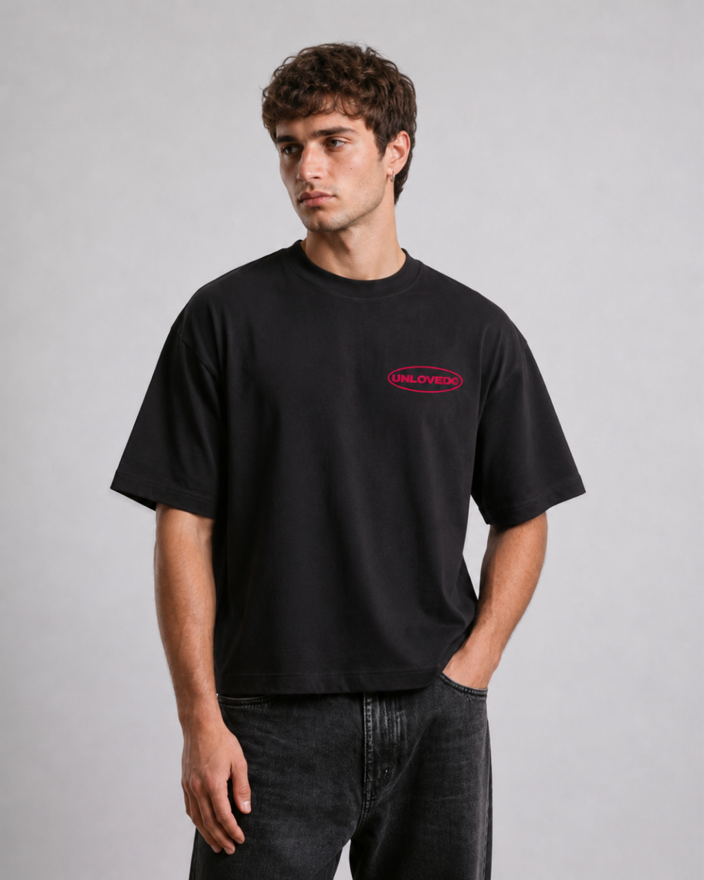 Unloved - Fall in love boxy tee nero