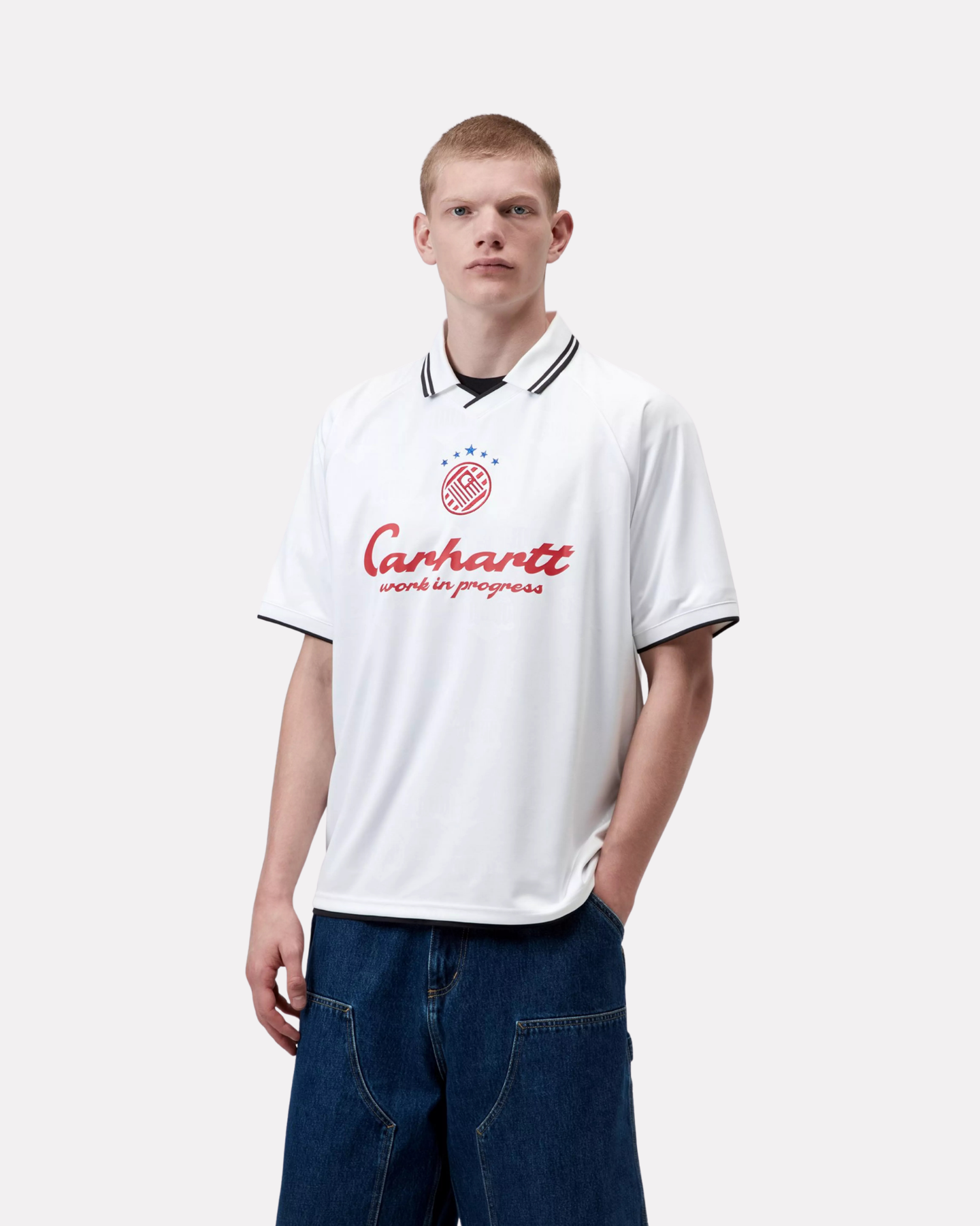 Carhartt Wip - Terrace football jersey tee white