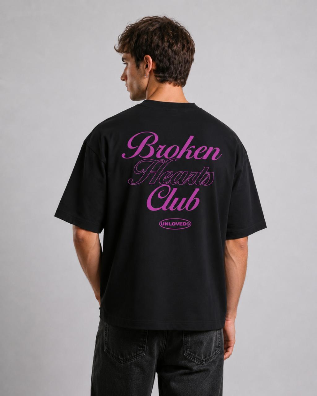 Unloved - Broken heart tee boxy tee nera