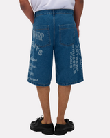 ARTE ANTWERP - TWO PRINTS DENIM SHORTS DENIM BLEACH