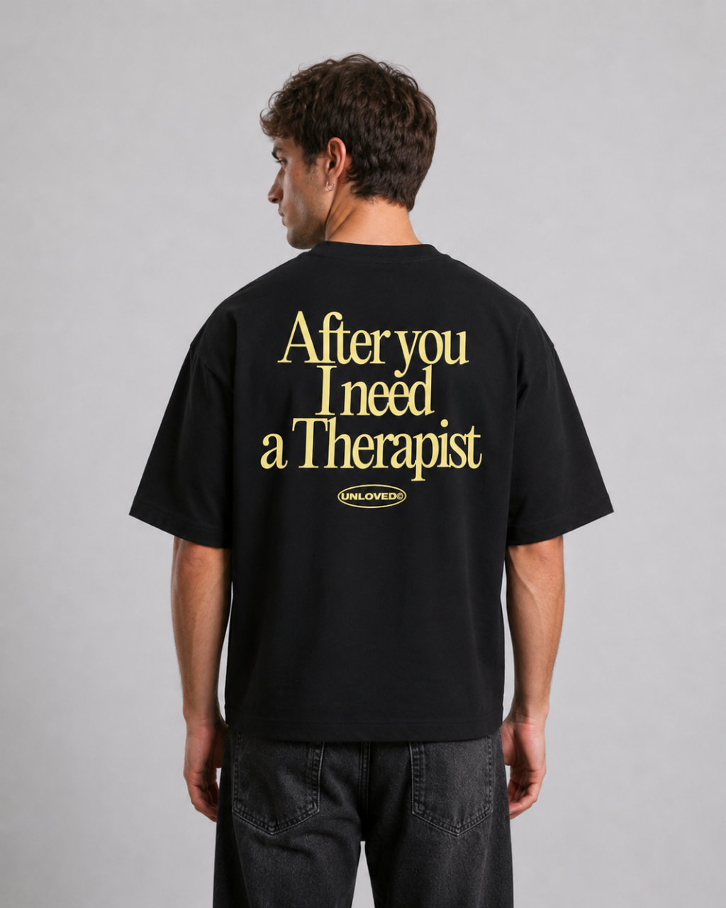 Unloved - Therapist boxy tee nera