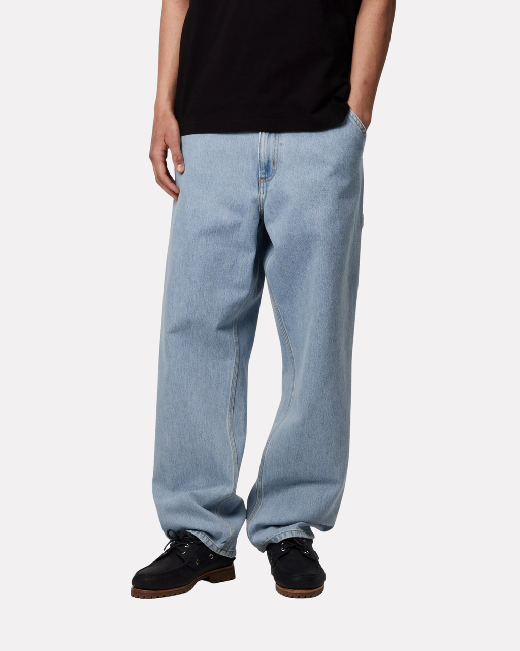 Carhartt Wip - Single knee denim blue stone bleached