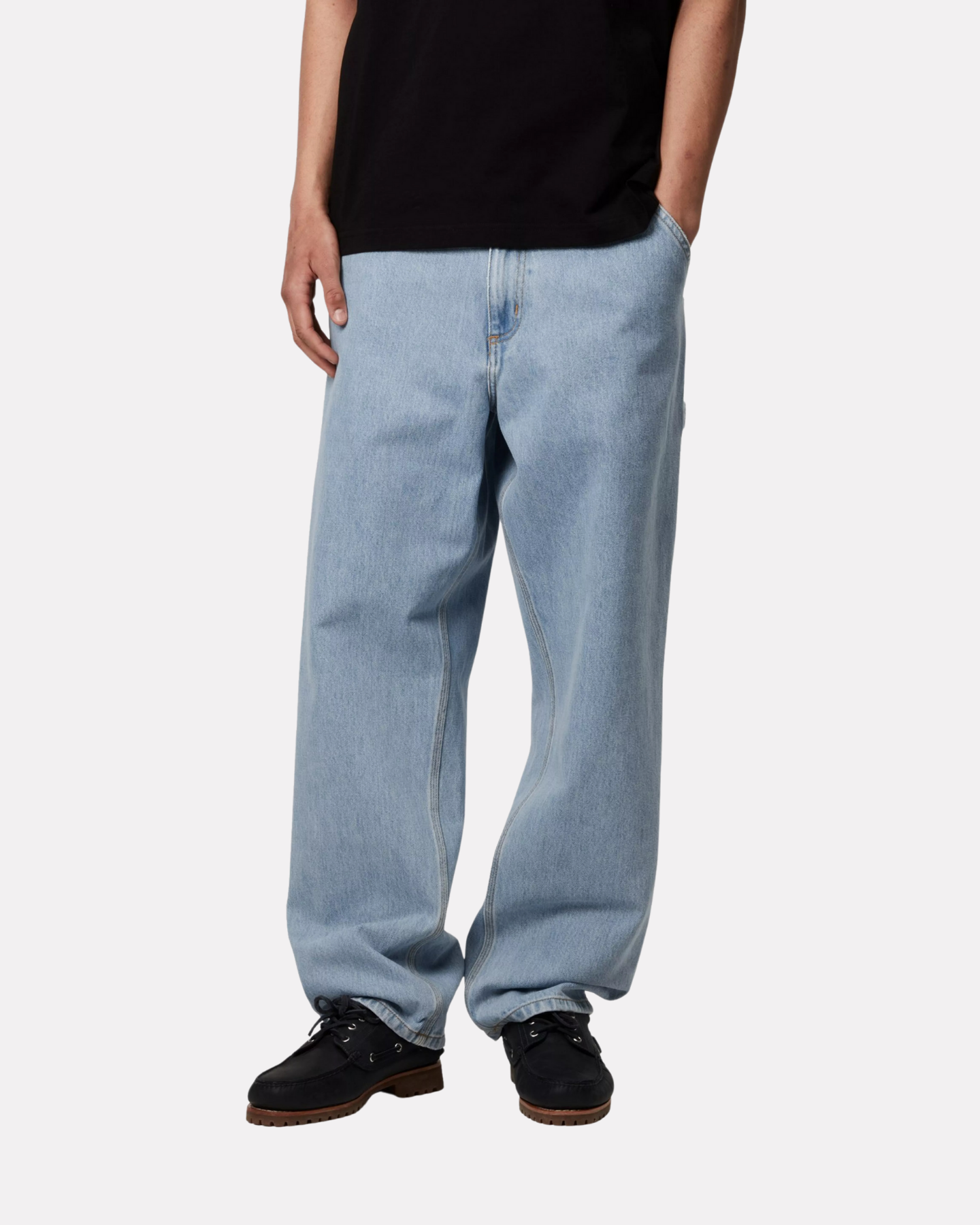 Carhartt Wip - Single knee denim blue stone bleached