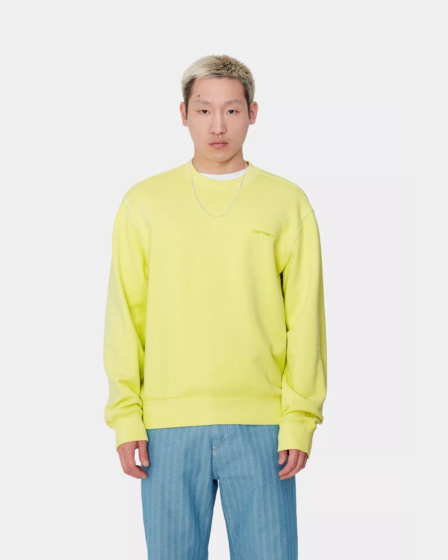CARHARTT WIP - DUSTER SCRIPT SWEAT ARCTIC LIME