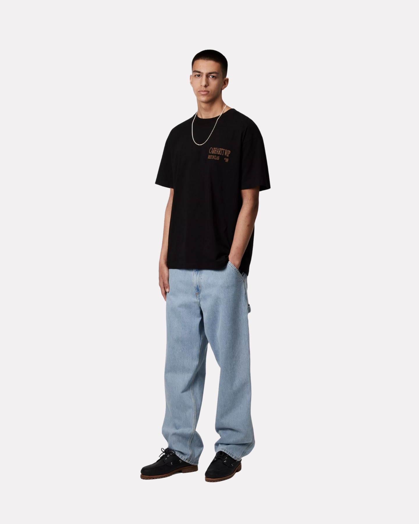 Carhartt Wip - Single knee denim blue stone bleached