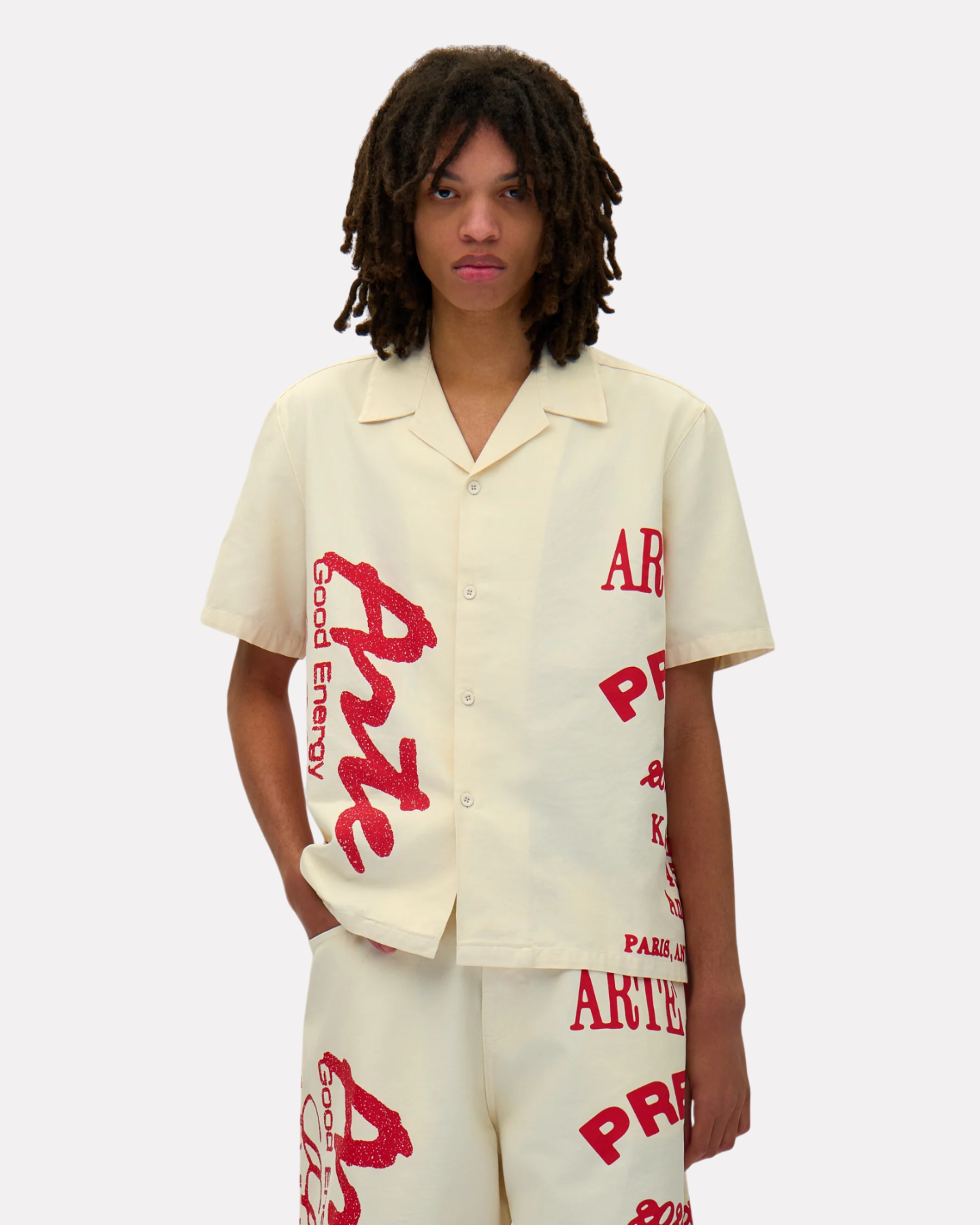 Arte Antwerp - Red print shirt beige