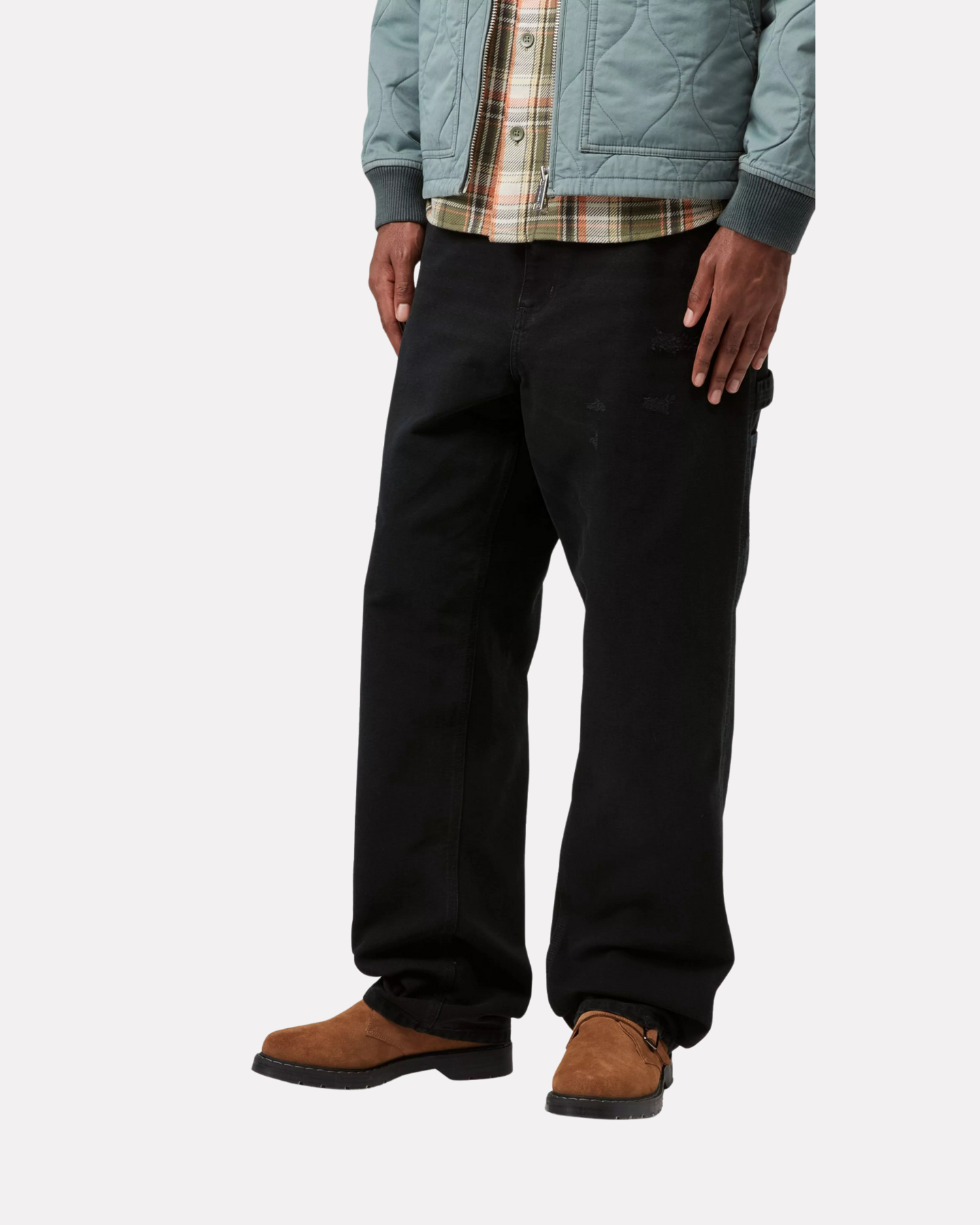 CARHARTT WIP - SINGLE KNEE DENIM BLACK GRIND WASH