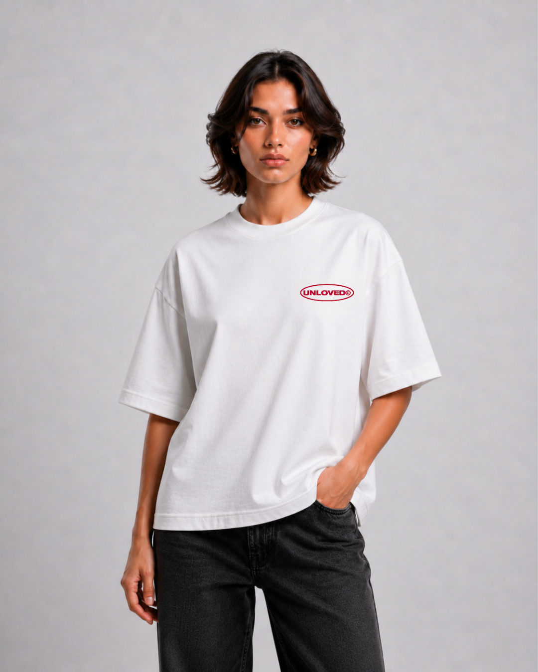 Unloved - Fall in love boxy tee bianco