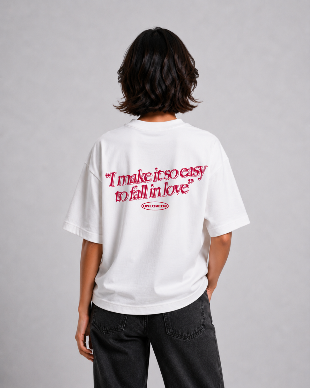 Unloved - Fall in love boxy tee bianco