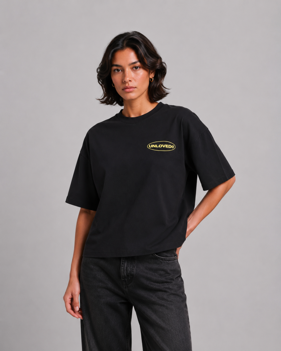 Unloved - Therapist boxy tee nera