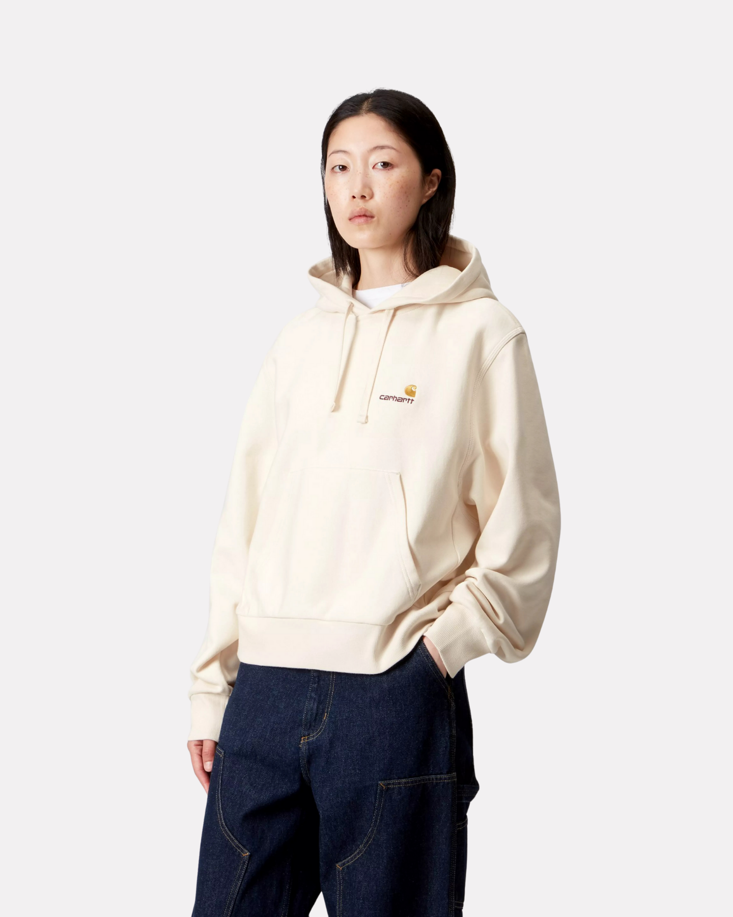 CARHARTT WIP - HOODED AMERICAN SCRIPT SWEATSHIRT NATURAL