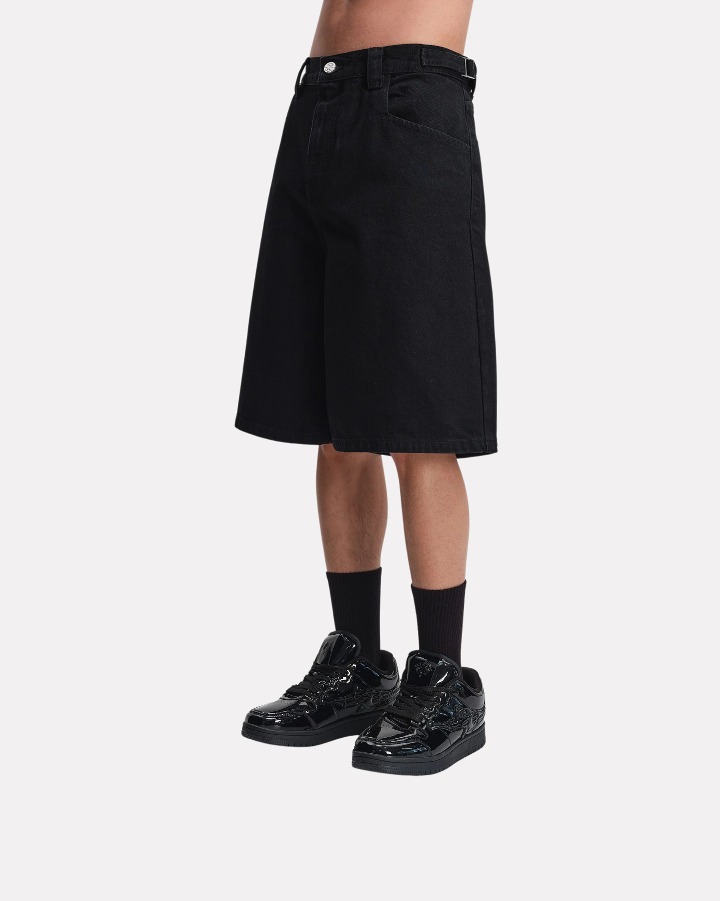VICINITY - MIDNIGHT BLACK DENIM JORTS