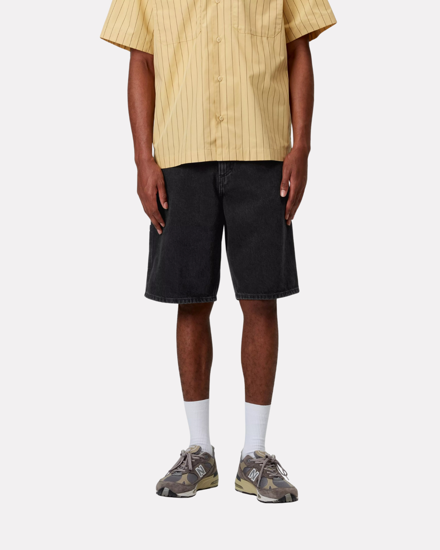 Carhartt Wip - Single knee short black stone washed