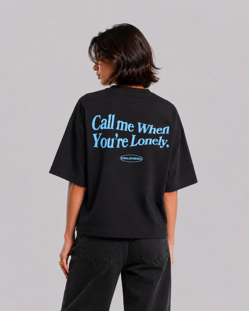 Unloved - Call me boxy tee nero