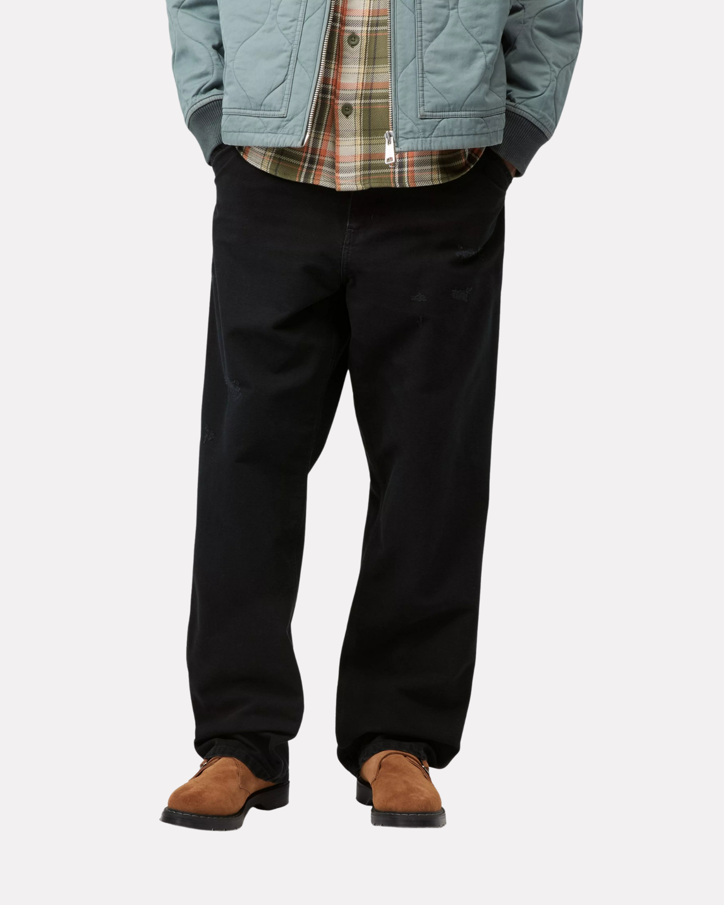 CARHARTT WIP - SINGLE KNEE DENIM BLACK GRIND WASH