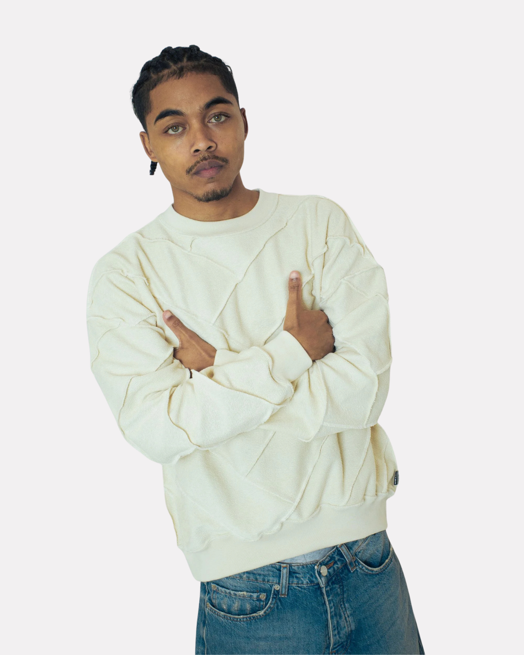 Iuter - Parquet reverse crewneck ivory