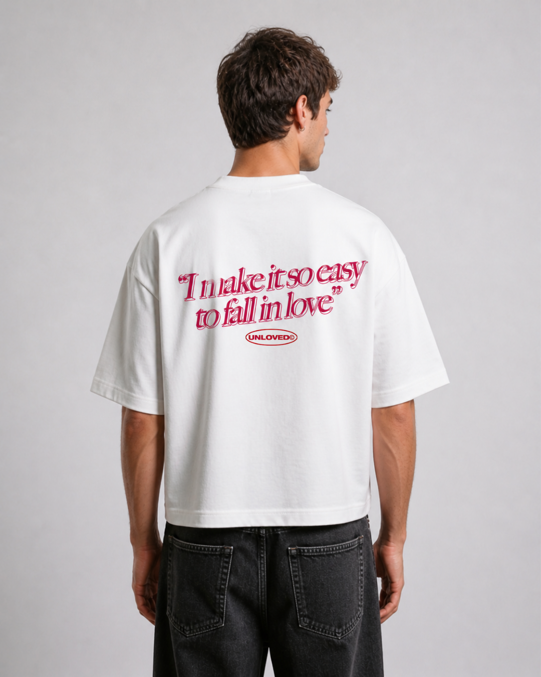 Unloved - Fall in love boxy tee bianco