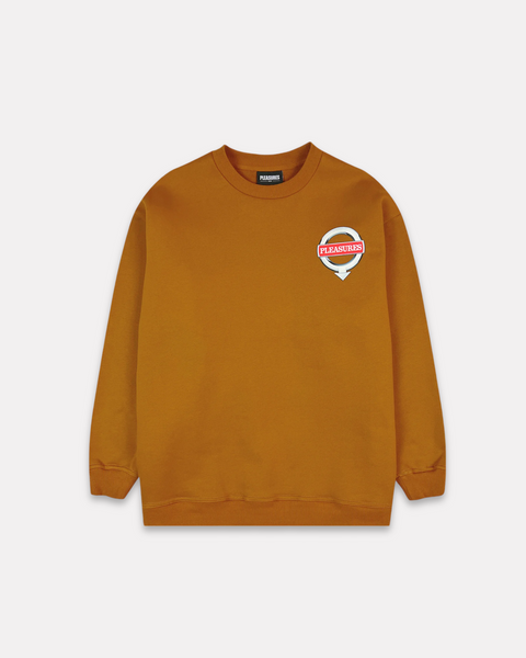 PLEASURES - LANGUAGE CREWNECK CAMEL