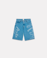 ARTE ANTWERP - TWO PRINTS DENIM SHORTS DENIM BLEACH