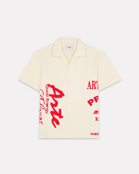 ARTE ANTWERP - RED PRINT BEIGE SHIRT CREAM
