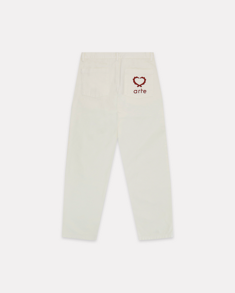 ARTE ANTWERP - BACK POCKET EMBROIDERY PANTS CREAM