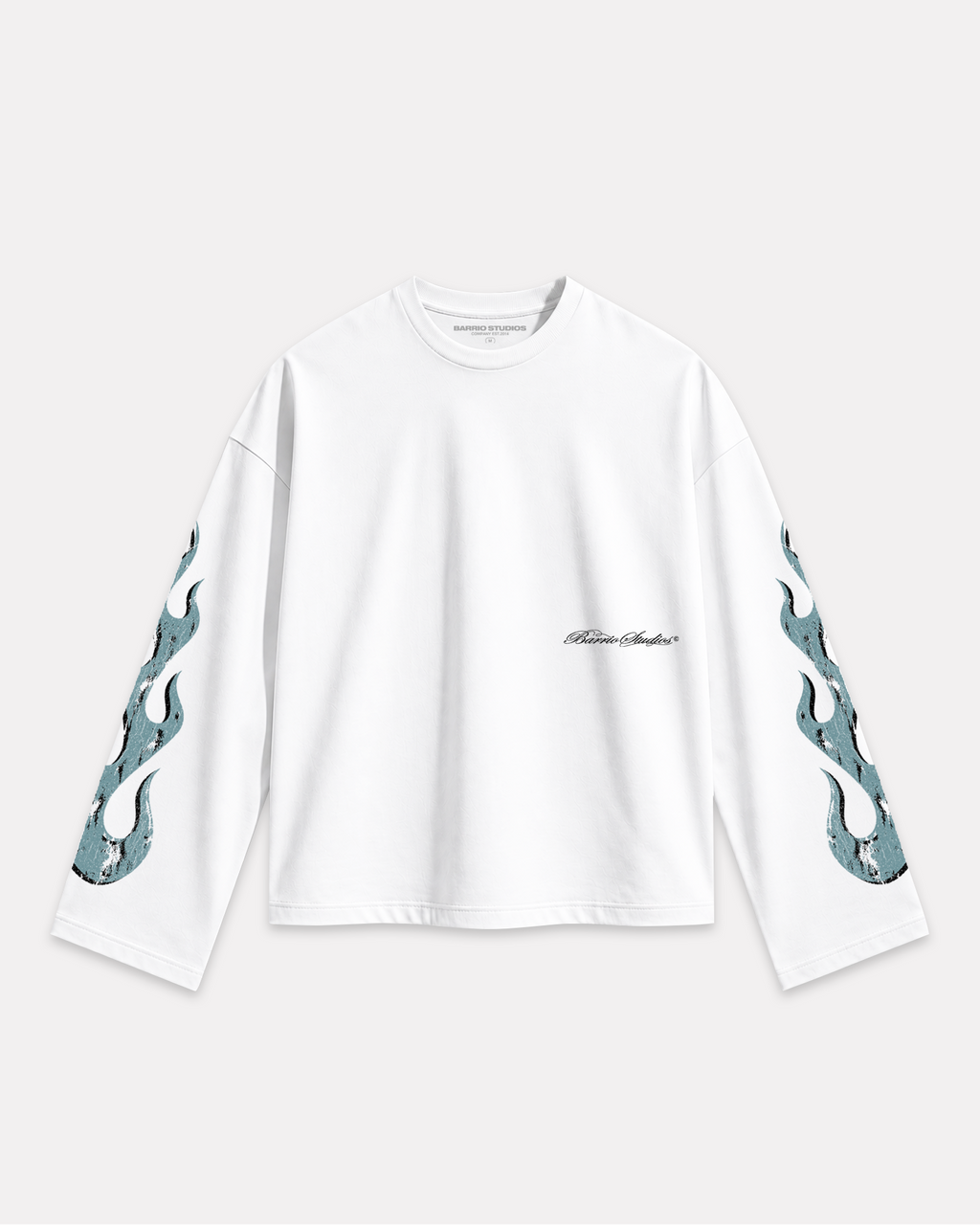 Barrio Studios - Flame longsleeve tee bianco