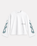 Barrio Studios - Flame longsleeve tee bianco