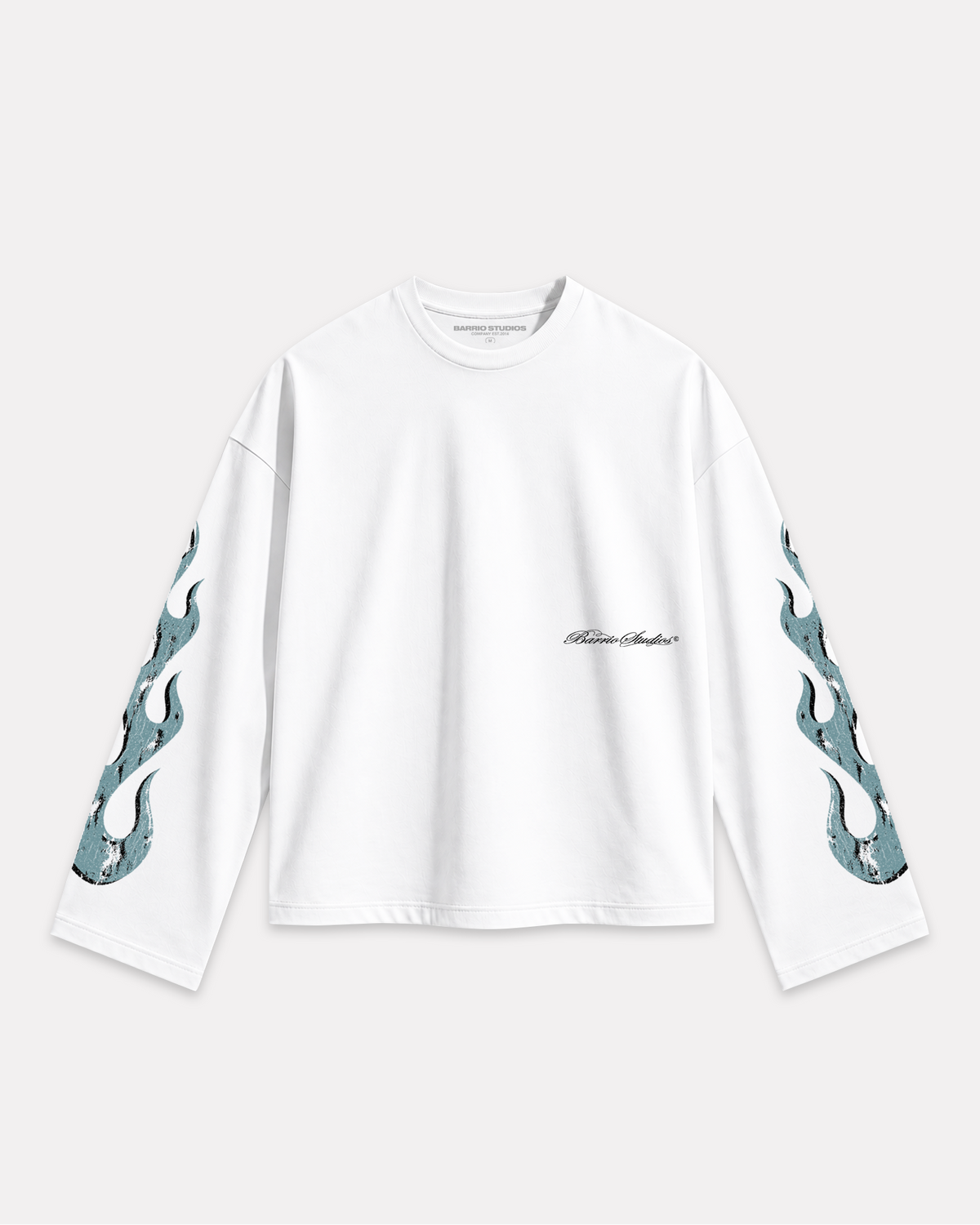 Barrio Studios - Flame longsleeve tee bianco
