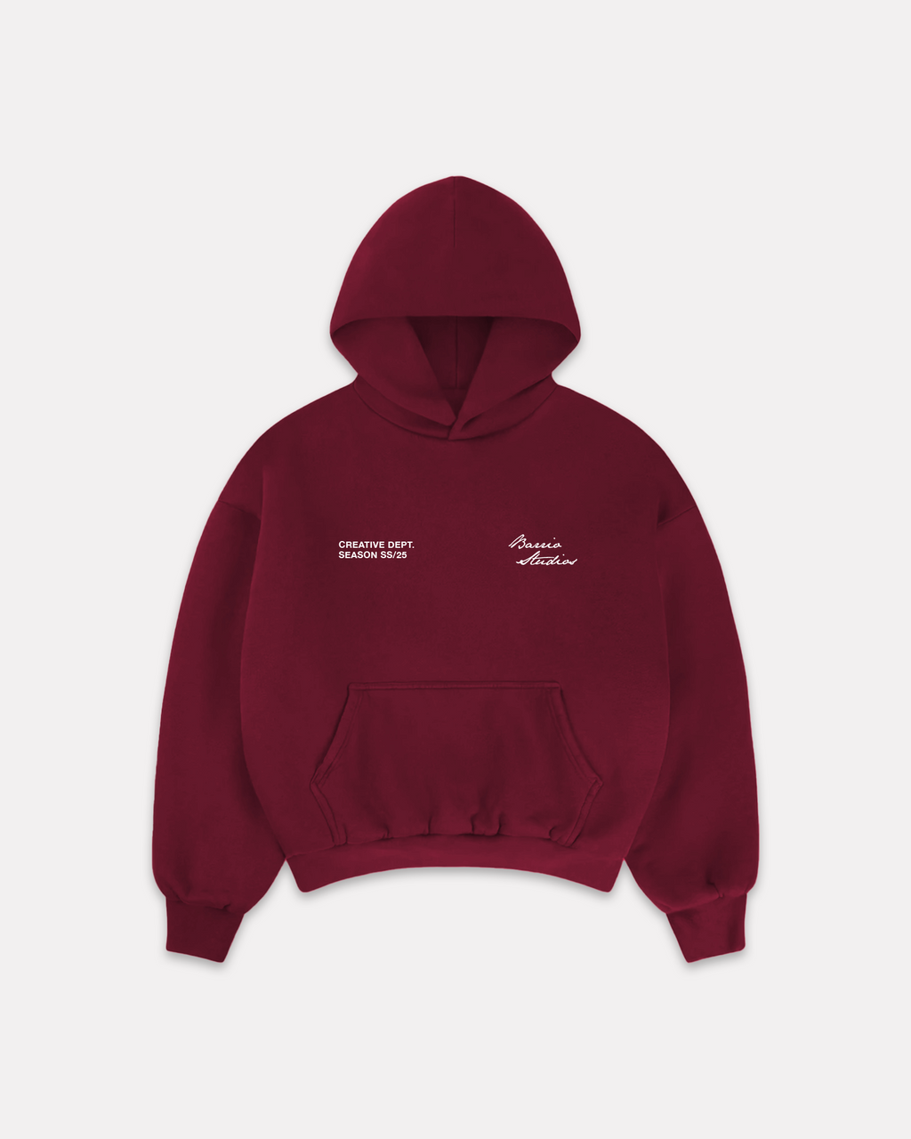 BARRIO STUDIOS - RAINBOW BOXY HOODIE BORDEAUX