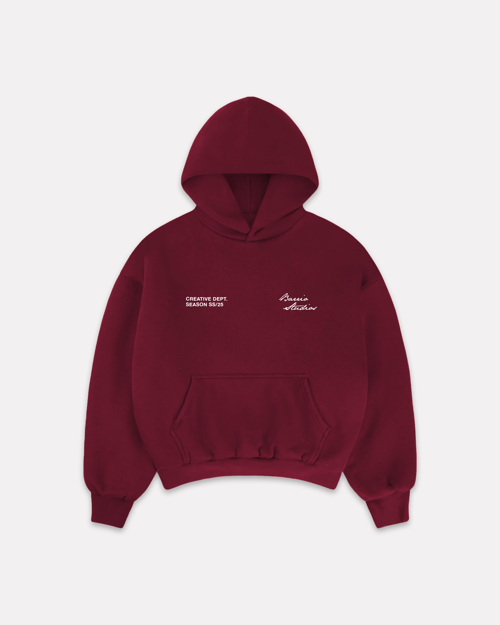 BARRIO STUDIOS - RAINBOW BOXY HOODIE BORDEAUX