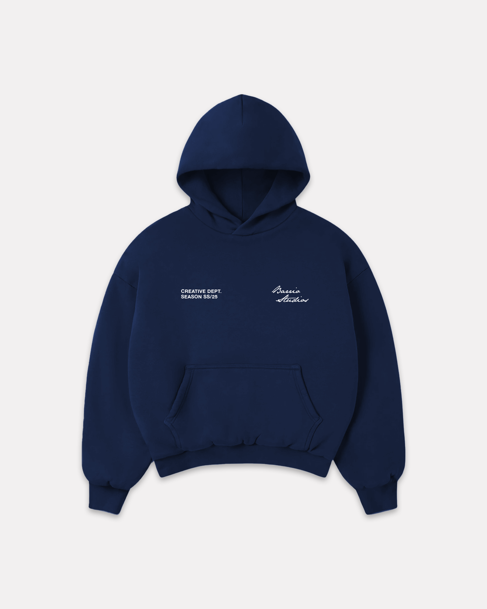 BARRIO STUDIOS - RAINBOW BOXY HOODIE BLU NOTTE