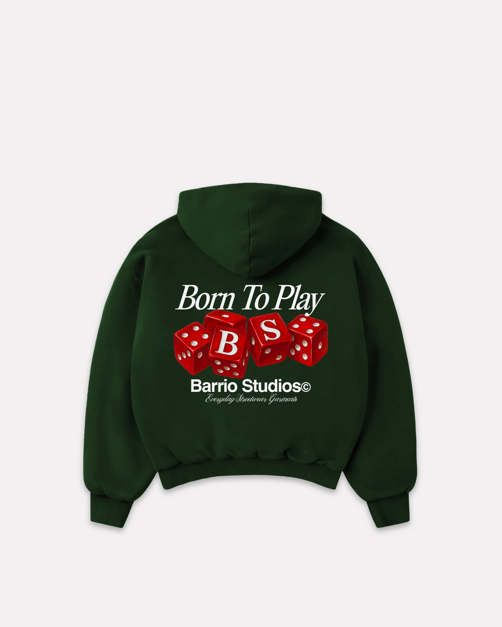 BARRIO STUDIOS - DICES BOXY HOODIE DARK GREEN