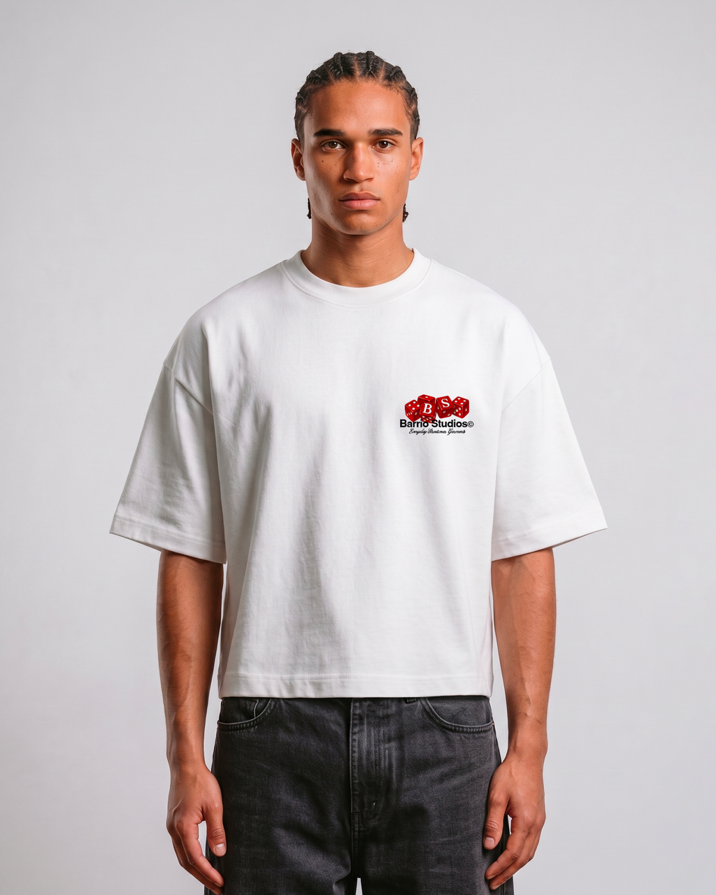 Barrio Studios - Dices boxy tee bianco