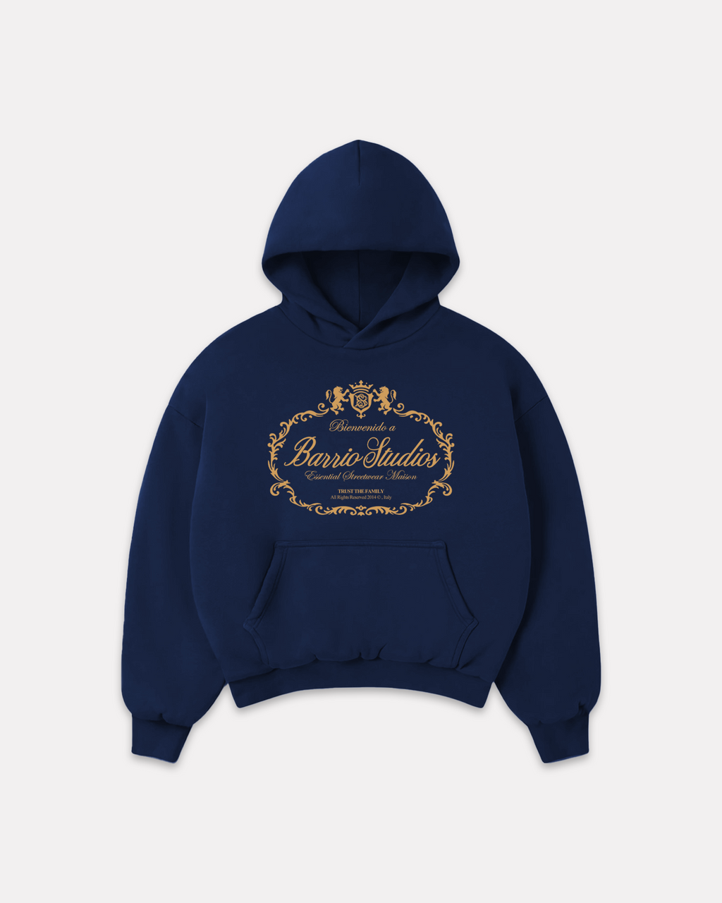 BARRIO STUDIOS - MAISON BOXY HOODIE BLU NOTTE