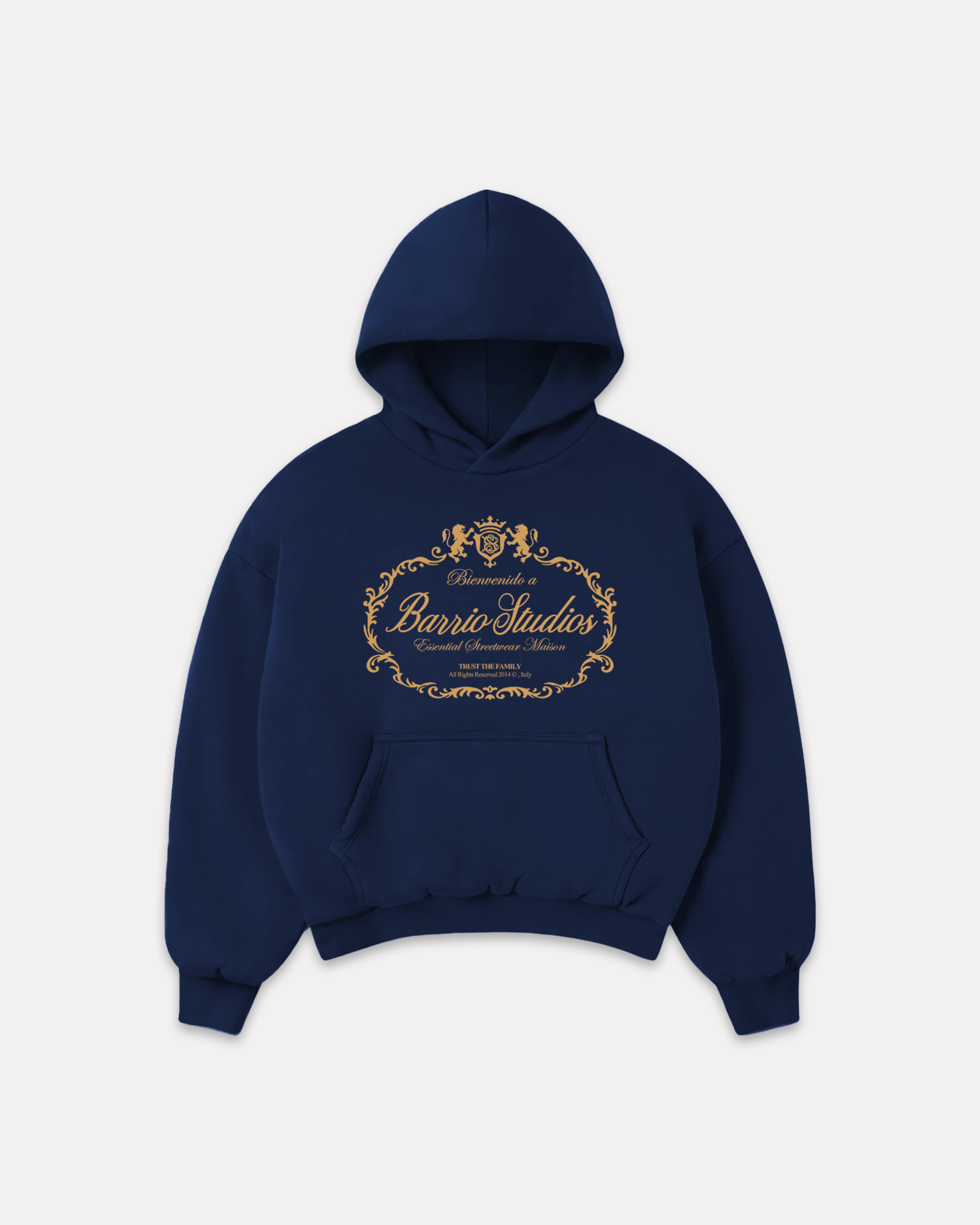 BARRIO STUDIOS - MAISON BOXY HOODIE BLU NOTTE